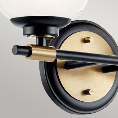 Applique Benno Noir, bronze et blanc 2x3W LED ELSTEAD LIGHTING KL-BENNO2-BK-CPZ