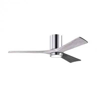 Ventilateur Plafond Irene-3HLK 132cm Chromé Poli Bois vieilli ATLAS FAN IR3HLK-CR-BW-52