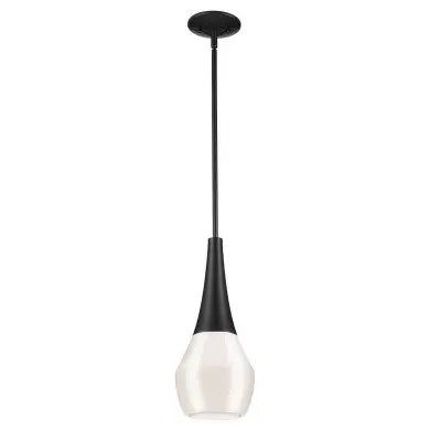 Suspension Deela Noir et opale 60W ELSTEAD LIGHTING KL-DEELA-P-BK