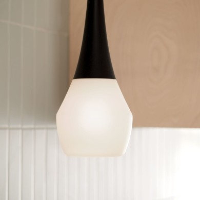 Suspension Deela Noir et opale 60W ELSTEAD LIGHTING KL-DEELA-P-BK