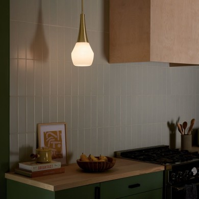 Suspension Deela Bronze et opale 60W ELSTEAD LIGHTING KL-DEELA-P-CPZ