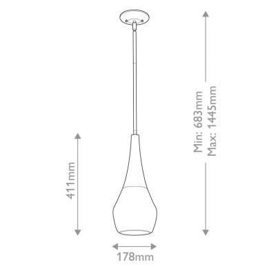 Suspension Deela Bronze et opale 60W ELSTEAD LIGHTING KL-DEELA-P-CPZ