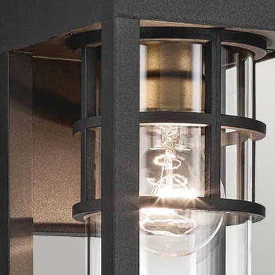 Applique Hone Noir et transparent 60W petit ELSTEAD LIGHTING KL-HONE-S-BKT