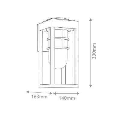 Applique Hone Noir et transparent 60W petit ELSTEAD LIGHTING KL-HONE-S-BKT