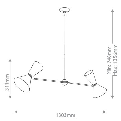 Suspension Phix Bronze et noir 4x40W ELSTEAD LIGHTING KL-PHIX-2-LINEAR-CBB