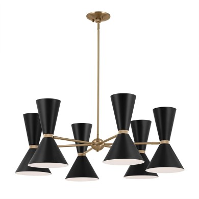 Lustre Phix Bronze et noir 12x40W  KL-PHIX-6-CBB