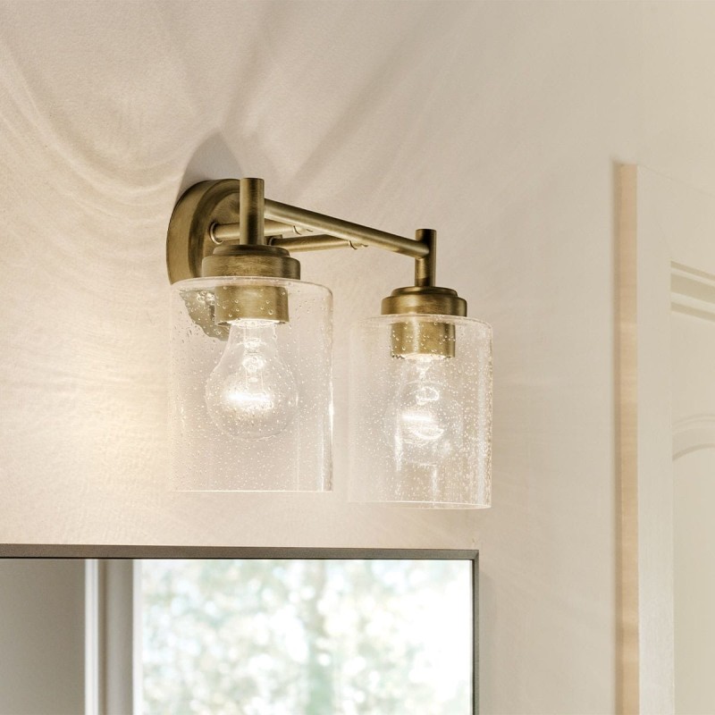 Applique Winslow Laiton et transparent 2x60W ELS_KL-WINSLOW-2W-NBR KL-WINSLOW-2W-NBR Applique Winslow Laiton et transparent 2x60W ELSTEAD LIGHTING KL-WINSLOW-2W-NBR