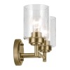 Applique Winslow Laiton et transparent 2x60W ELSTEAD LIGHTING KL-WINSLOW-2W-NBR
