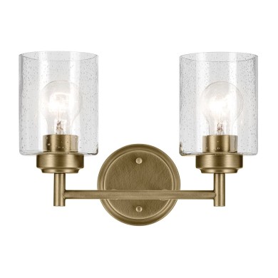 Applique Winslow Laiton et transparent 2x60W ELSTEAD LIGHTING KL-WINSLOW-2W-NBR
