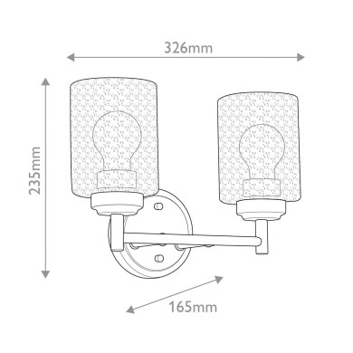 Applique Winslow Laiton et transparent 2x60W ELSTEAD LIGHTING KL-WINSLOW-2W-NBR