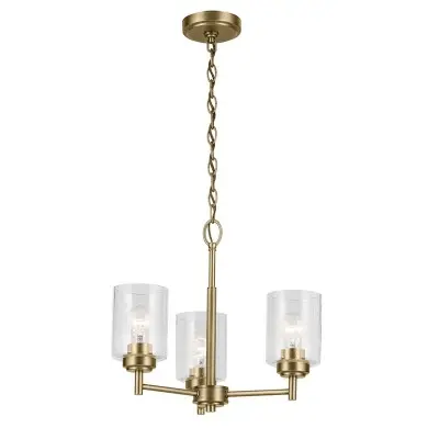 Lustre Winslow Laiton et transparent 3x60W ELSTEAD LIGHTING KL-WINSLOW3-NBR
