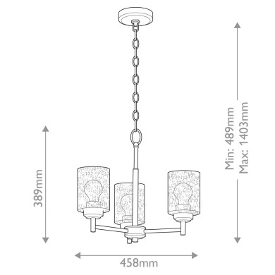 Lustre Winslow Laiton et transparent 3x60W ELSTEAD LIGHTING KL-WINSLOW3-NBR
