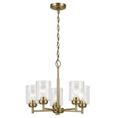 Lustre Winslow Laiton et transparent 5x60W ELSTEAD LIGHTING KL-WINSLOW5-NBR