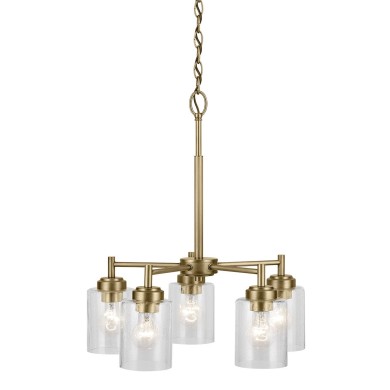Lustre Winslow Laiton et transparent 5x60W ELSTEAD LIGHTING KL-WINSLOW5-NBR