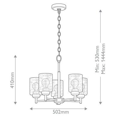 Lustre Winslow Laiton et transparent 5x60W ELSTEAD LIGHTING KL-WINSLOW5-NBR