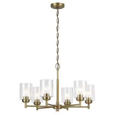 Lustre Winslow Laiton et transparent 6x60W ELSTEAD LIGHTING KL-WINSLOW6-NBR