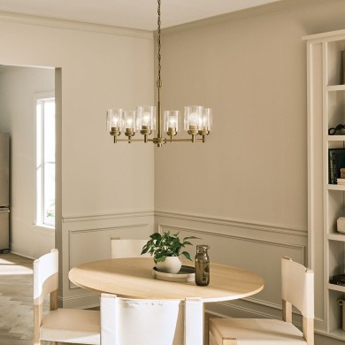 Lustre Winslow Laiton et transparent 6x60W ELSTEAD LIGHTING KL-WINSLOW6-NBR