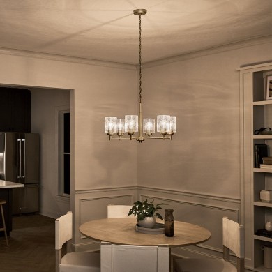 Lustre Winslow Laiton et transparent 6x60W ELSTEAD LIGHTING KL-WINSLOW6-NBR