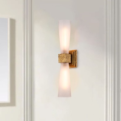 Applique Kristy Doré et opale 2x4W LED ELSTEAD LIGHTING KRISTY-2WB-DG-OPAL