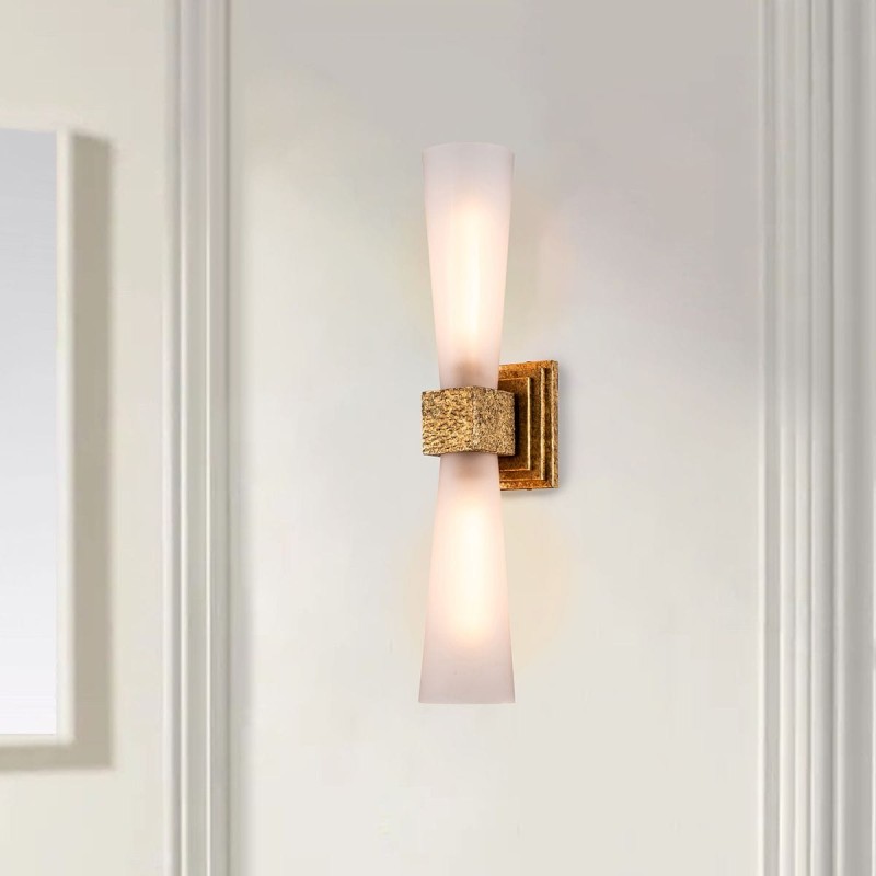 Applique Kristy Doré et opale 2x4W LED ELSTEAD LIGHTING KRISTY-2WB-DG-OPAL