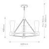 Lustre Kristy Doré et opale 3x40W ELSTEAD LIGHTING KRISTY3-DG-OPAL