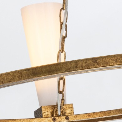 Lustre Kristy Doré et opale 4x40W ELSTEAD LIGHTING KRISTY4-DG-OPAL