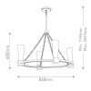 Lustre Kristy Doré et opale 4x40W ELSTEAD LIGHTING KRISTY4-DG-OPAL