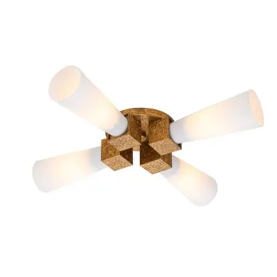 Plafonnier Kristy Doré et opale 4x40W ELSTEAD LIGHTING KRISTY-4P-DG-OPAL