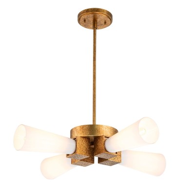 Plafonnier Kristy Doré et opale 4x40W ELSTEAD LIGHTING KRISTY-4P-DG-OPAL