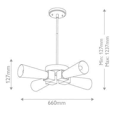 Plafonnier Kristy Doré et opale 4x40W ELSTEAD LIGHTING KRISTY-4P-DG-OPAL