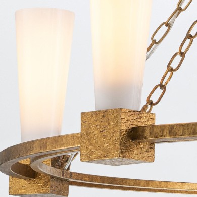 Lustre Kristy Doré et opale 5x40W ELSTEAD LIGHTING KRISTY5-DG-OPAL