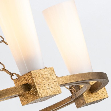 Lustre Kristy Doré et opale 5x40W ELSTEAD LIGHTING KRISTY5-DG-OPAL
