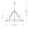 Lustre Kristy Doré et opale 5x40W ELSTEAD LIGHTING KRISTY5-DG-OPAL