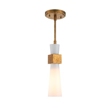 Suspension Kristy Doré et opale 40W ELSTEAD LIGHTING KRISTY-MP-DG-OPAL
