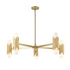 Suspension Marvele Laiton et opale 10x40W ELSTEAD LIGHTING MARVELE10-AB-OPAL