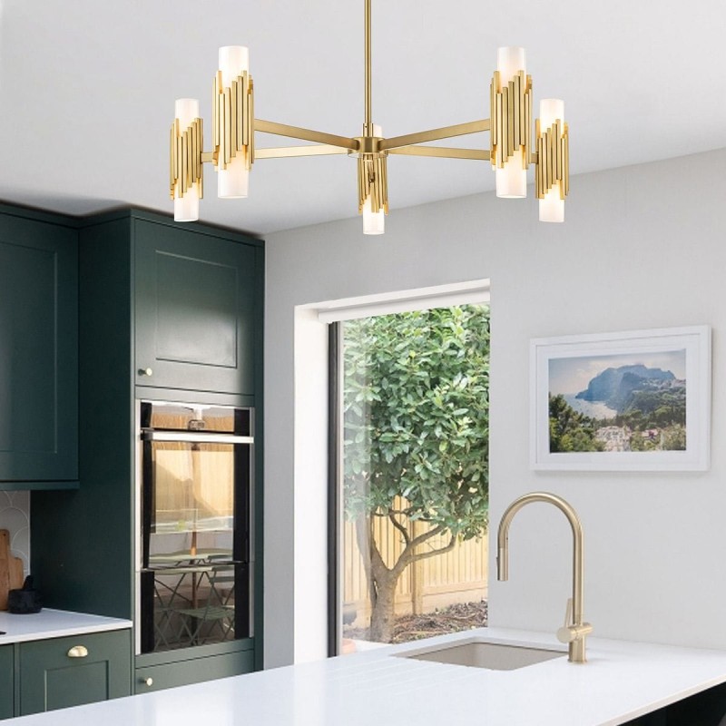 Suspension Marvele Laiton et opale 10x40W ELS_MARVELE10-AB-OPAL MARVELE10-AB-OPAL Suspension Marvele Laiton et opale 10x40W ELSTEAD LIGHTING MARVELE10-AB-OPAL