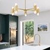 Suspension Marvele Laiton et opale 10x40W ELSTEAD LIGHTING MARVELE10-AB-OPAL