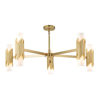 Suspension Marvele Laiton et opale 10x40W ELSTEAD LIGHTING MARVELE10-AB-OPAL