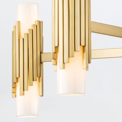 Suspension Marvele Laiton et opale 10x40W ELSTEAD LIGHTING MARVELE10-AB-OPAL