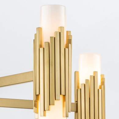 Suspension Marvele Laiton et opale 10x40W ELSTEAD LIGHTING MARVELE10-AB-OPAL