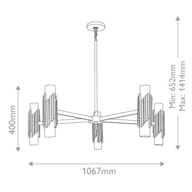 Suspension Marvele Laiton et opale 10x40W ELSTEAD LIGHTING MARVELE10-AB-OPAL