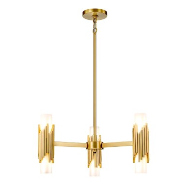 Suspension Marvele Laiton et opale 6x40W ELSTEAD LIGHTING MARVELE6-AB-OPAL