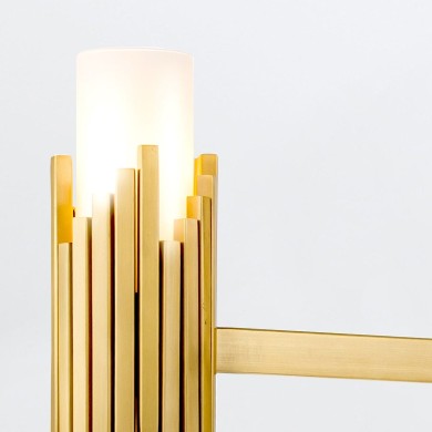 Suspension Marvele Laiton et opale 6x40W ELSTEAD LIGHTING MARVELE6-AB-OPAL