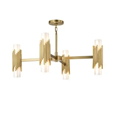 Suspension Marvele Laiton et opale 8x40W ELSTEAD LIGHTING MARVELE8-AB-OPAL