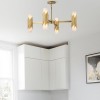Suspension Marvele Laiton et opale 8x40W ELSTEAD LIGHTING MARVELE8-AB-OPAL