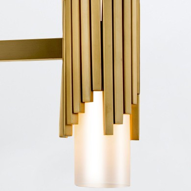 Suspension Marvele Laiton et opale 8x40W ELSTEAD LIGHTING MARVELE8-AB-OPAL
