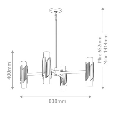 Suspension Marvele Laiton et opale 8x40W ELSTEAD LIGHTING MARVELE8-AB-OPAL