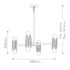 Suspension Marvele Laiton et opale 8x40W ELSTEAD LIGHTING MARVELE8-AB-OPAL