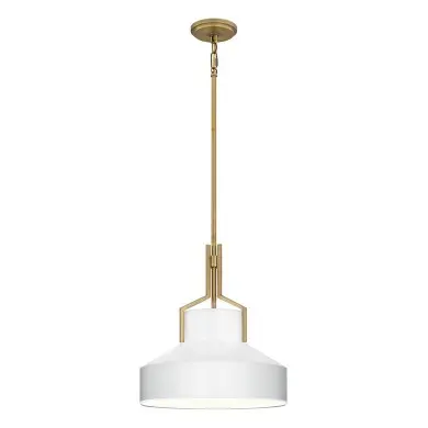 Suspension Brecken Laiton et opale 2x60W ELSTEAD LIGHTING QZ-BRECKEN-2P-AB-OPAL