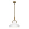 Suspension Brecken Laiton et opale 2x60W ELSTEAD LIGHTING QZ-BRECKEN-2P-AB-OPAL